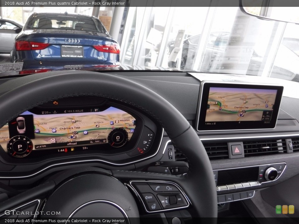 Rock Gray Interior Navigation for the 2018 Audi A5 Premium Plus quattro Cabriolet #120345985