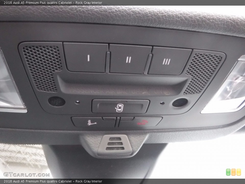 Rock Gray Interior Controls for the 2018 Audi A5 Premium Plus quattro Cabriolet #120346060
