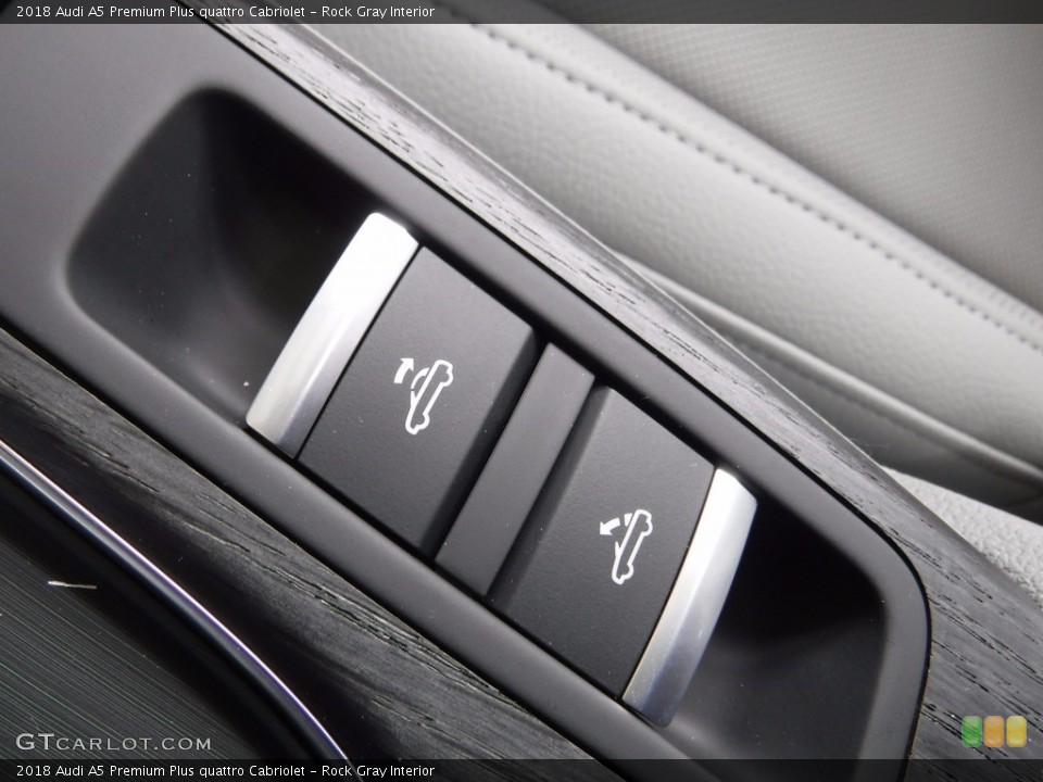 Rock Gray Interior Controls for the 2018 Audi A5 Premium Plus quattro Cabriolet #120346075