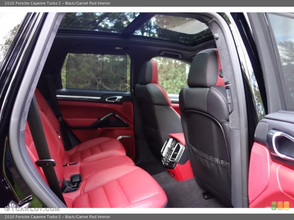 Black/Garnet Red Interior Rear Seat for the 2016 Porsche Cayenne Turbo S #120347239