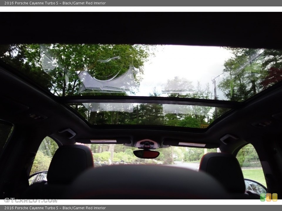 Black/Garnet Red Interior Sunroof for the 2016 Porsche Cayenne Turbo S #120347257