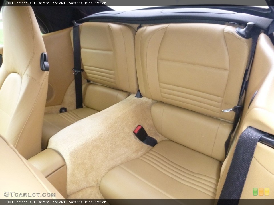 Savanna Beige Interior Rear Seat for the 2001 Porsche 911 Carrera Cabriolet #120363265