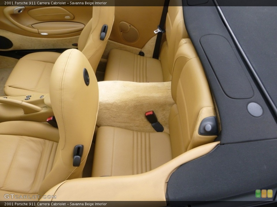 Savanna Beige Interior Rear Seat for the 2001 Porsche 911 Carrera Cabriolet #120363295
