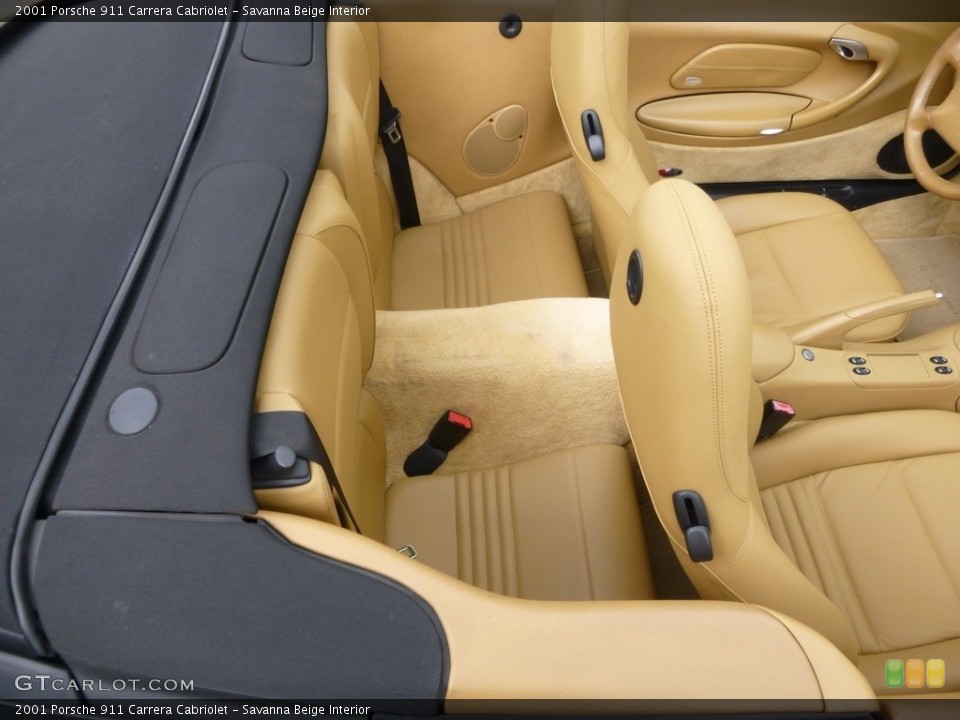 Savanna Beige Interior Rear Seat for the 2001 Porsche 911 Carrera Cabriolet #120363502