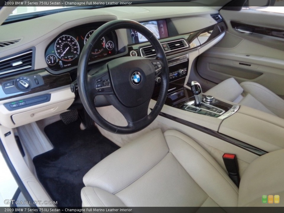 Champagne Full Merino Leather Interior Photo for the 2009 BMW 7 Series 750Li Sedan #120384064