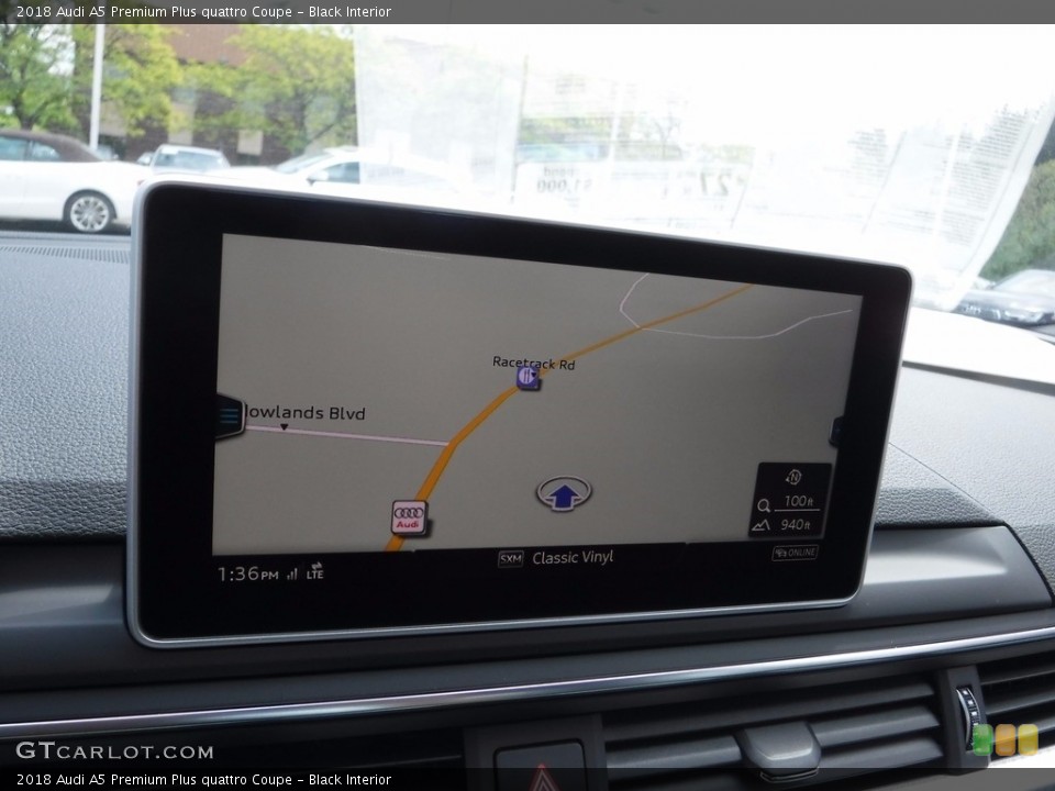Black Interior Navigation for the 2018 Audi A5 Premium Plus quattro Coupe #120395551