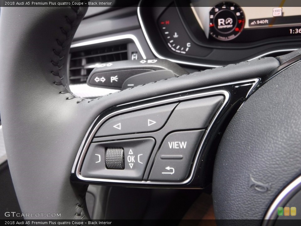Black Interior Controls for the 2018 Audi A5 Premium Plus quattro Coupe #120395659