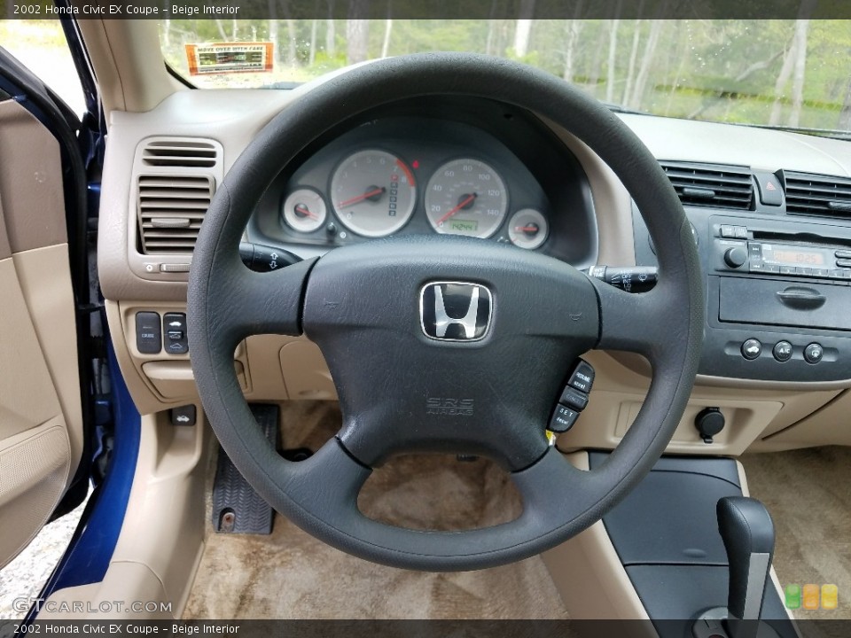 Beige Interior Steering Wheel for the 2002 Honda Civic EX Coupe #120402995