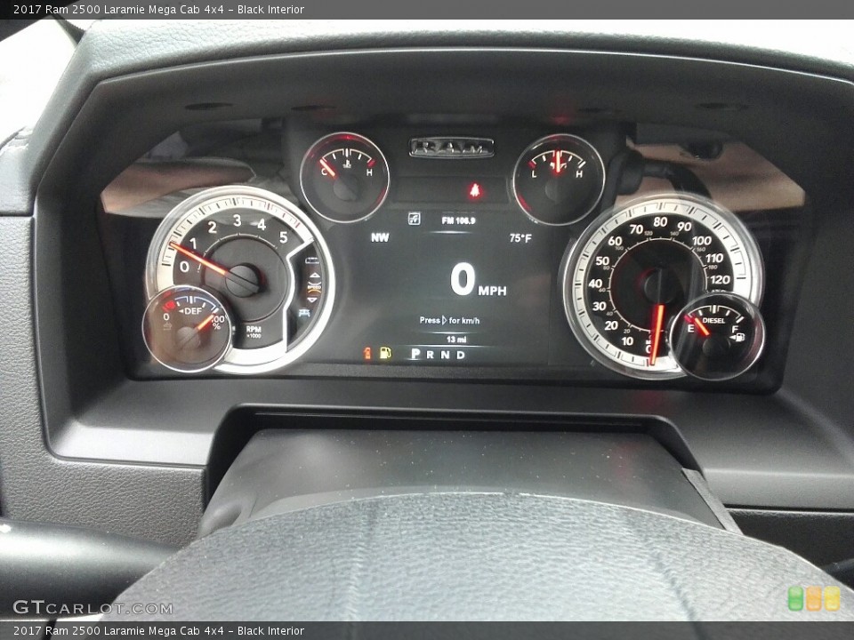 Black Interior Gauges for the 2017 Ram 2500 Laramie Mega Cab 4x4 #120409658