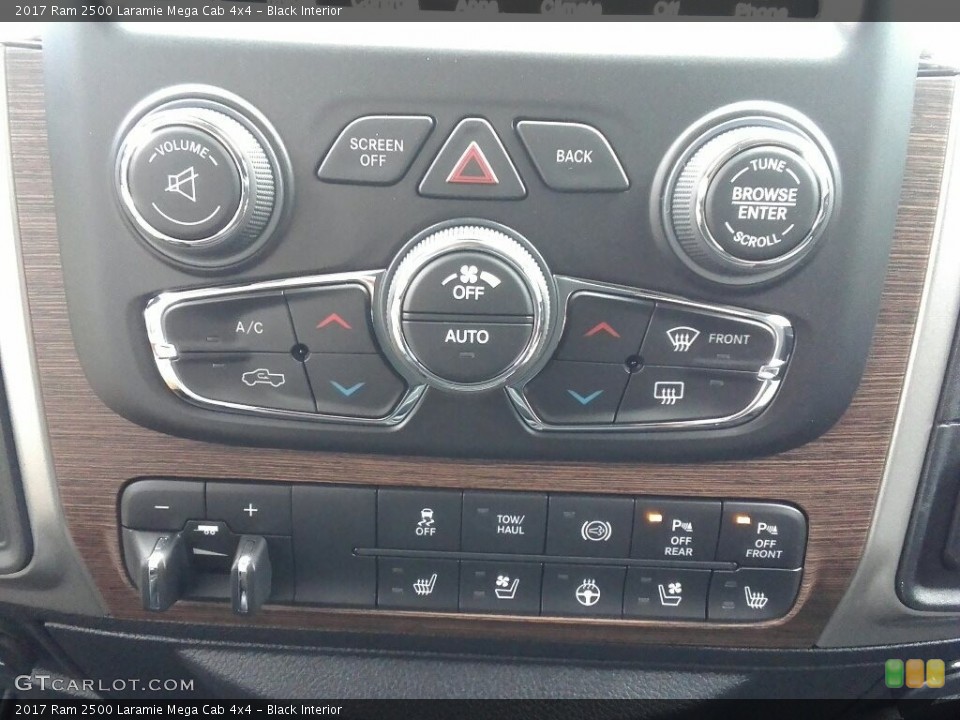 Black Interior Controls for the 2017 Ram 2500 Laramie Mega Cab 4x4 #120409787