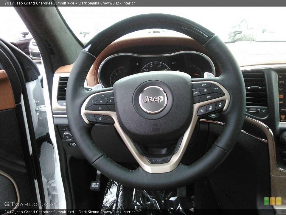 Dark Sienna Brown/Black Interior Steering Wheel for the 2017 Jeep Grand Cherokee Summit 4x4 #120421613