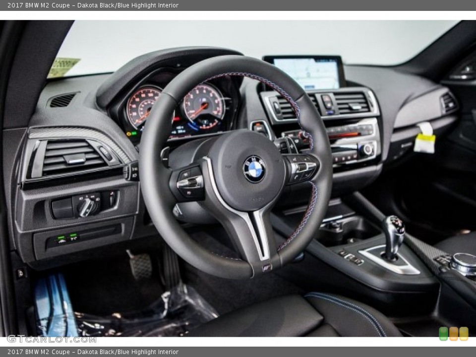 Dakota Black/Blue Highlight Interior Dashboard for the 2017 BMW M2 Coupe #120437545