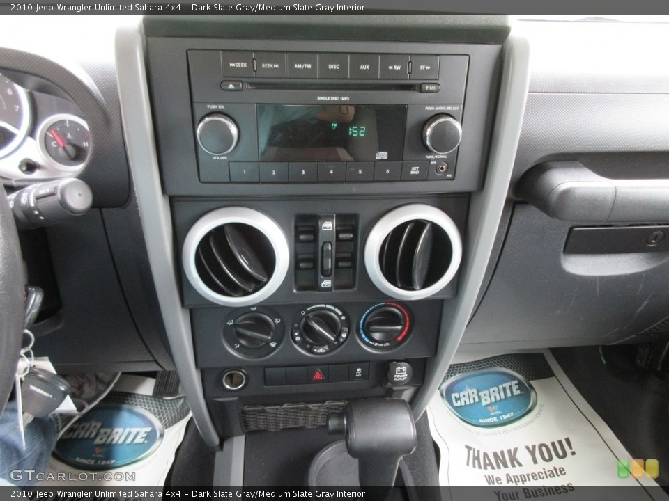 Dark Slate Gray/Medium Slate Gray Interior Controls for the 2010 Jeep Wrangler Unlimited Sahara 4x4 #120439153