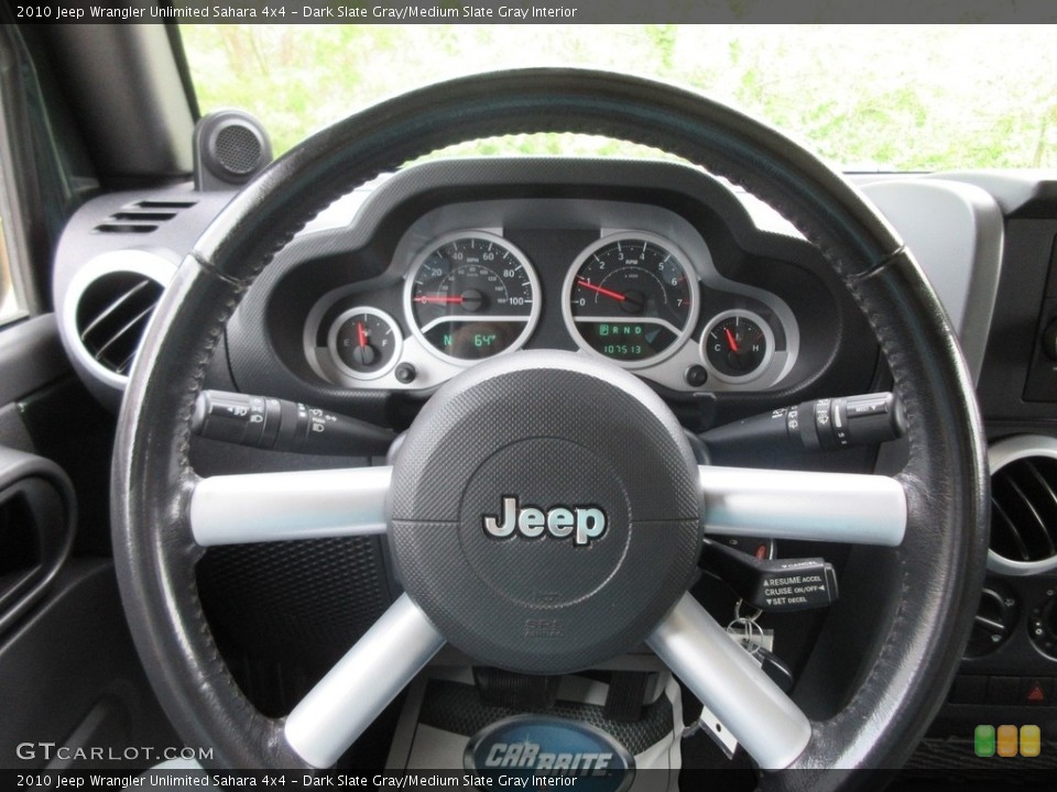 Dark Slate Gray/Medium Slate Gray Interior Steering Wheel for the 2010 Jeep Wrangler Unlimited Sahara 4x4 #120439270