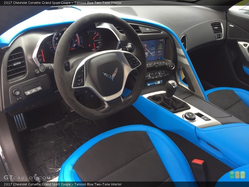 Tension Blue Two-Tone Interior Photo for the 2017 Chevrolet Corvette Grand Sport Coupe #120459476