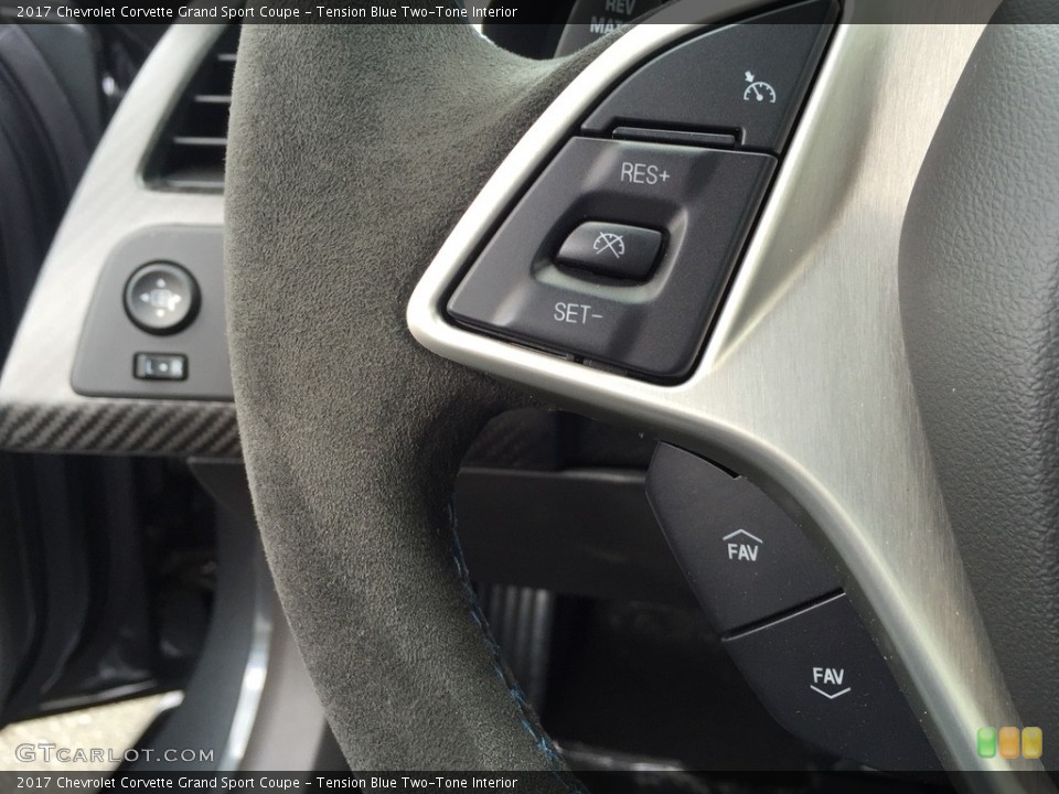 Tension Blue Two-Tone Interior Controls for the 2017 Chevrolet Corvette Grand Sport Coupe #120459569