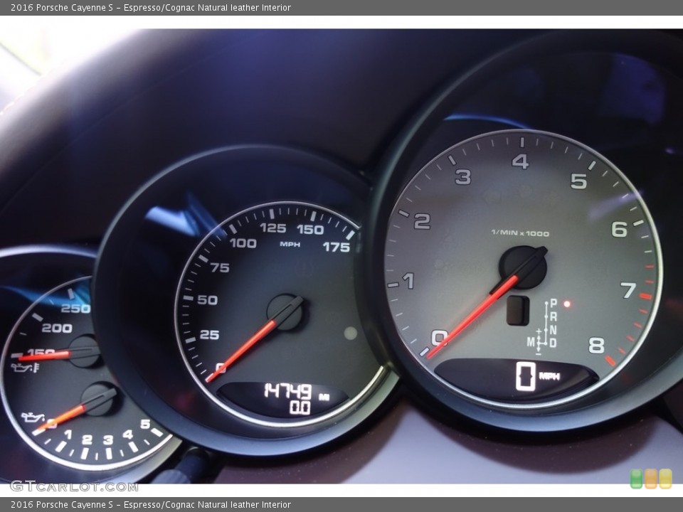Espresso/Cognac Natural leather Interior Gauges for the 2016 Porsche Cayenne S #120494724