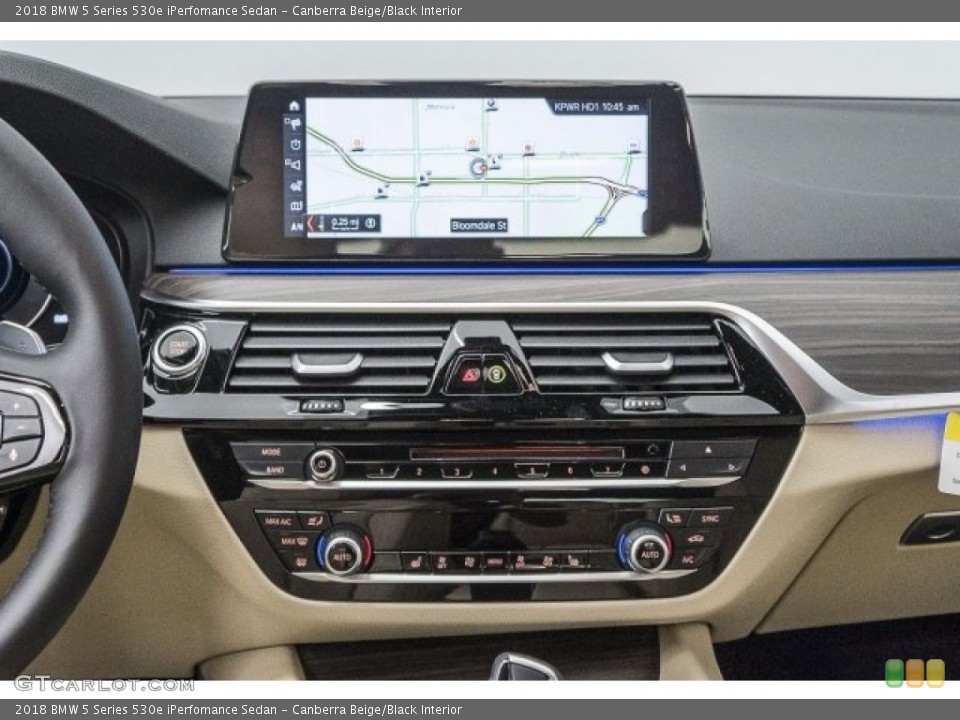 Canberra Beige/Black Interior Controls for the 2018 BMW 5 Series 530e iPerfomance Sedan #120540777