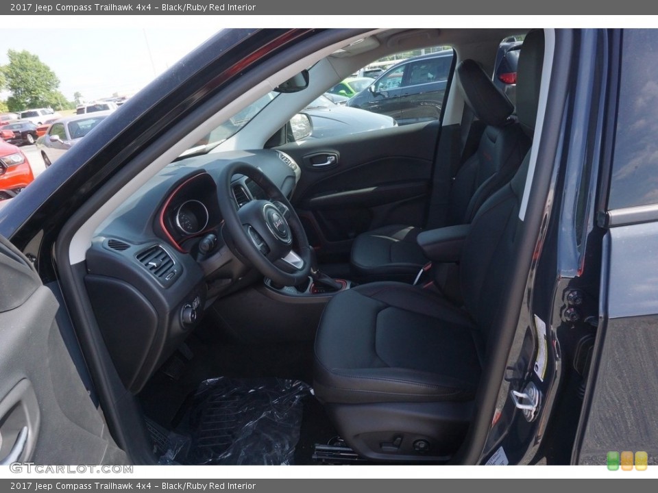 Black/Ruby Red Interior Photo for the 2017 Jeep Compass Trailhawk 4x4 #120542920