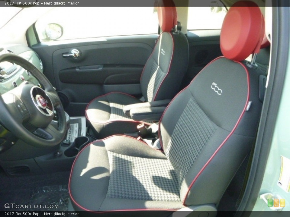 Nero (Black) Interior Front Seat for the 2017 Fiat 500c Pop #120555120