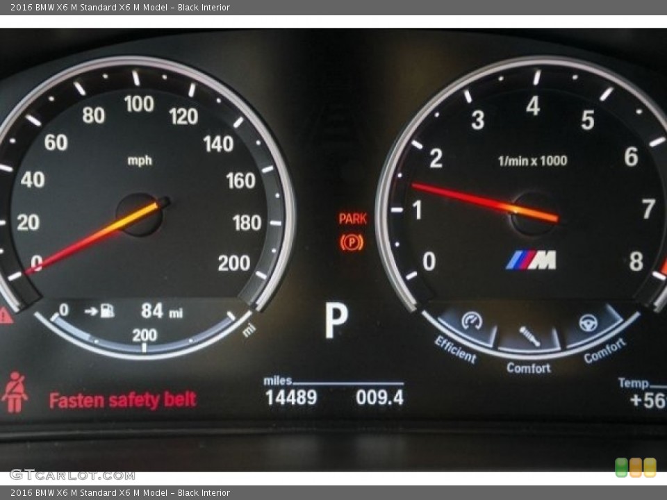 Black Interior Gauges for the 2016 BMW X6 M  #120560082