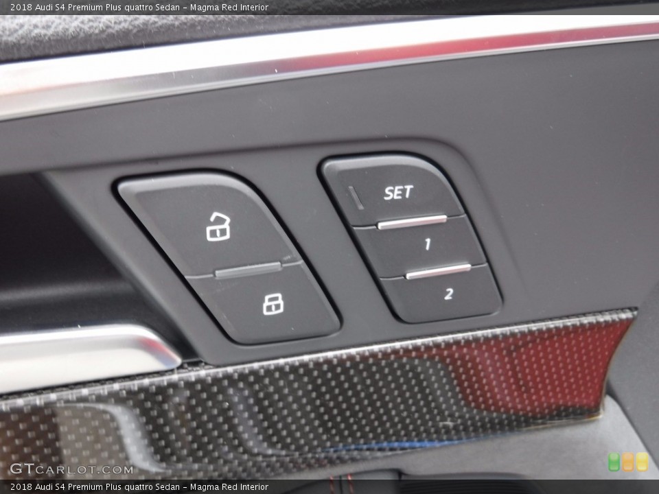 Magma Red Interior Controls for the 2018 Audi S4 Premium Plus quattro Sedan #120581251
