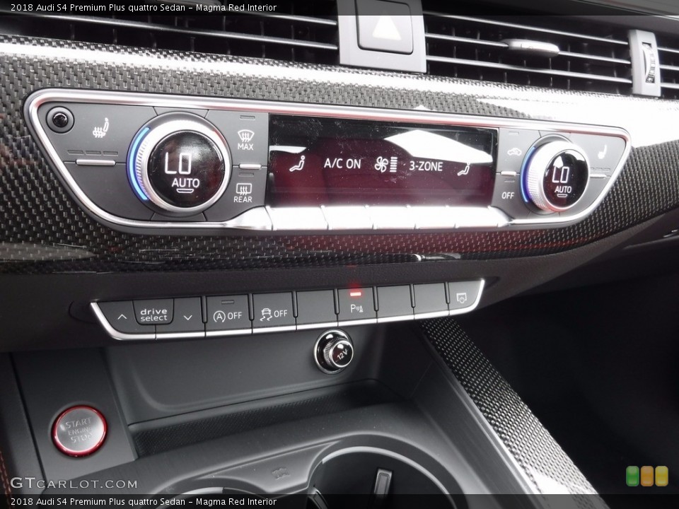Magma Red Interior Controls for the 2018 Audi S4 Premium Plus quattro Sedan #120581329