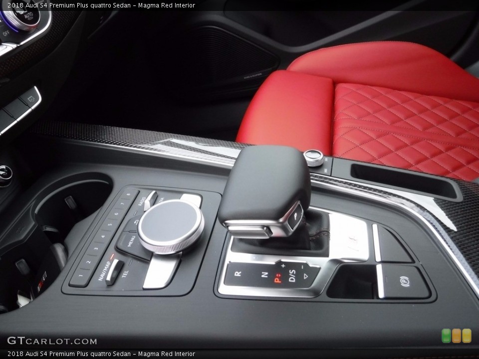 Magma Red Interior Controls for the 2018 Audi S4 Premium Plus quattro Sedan #120581350