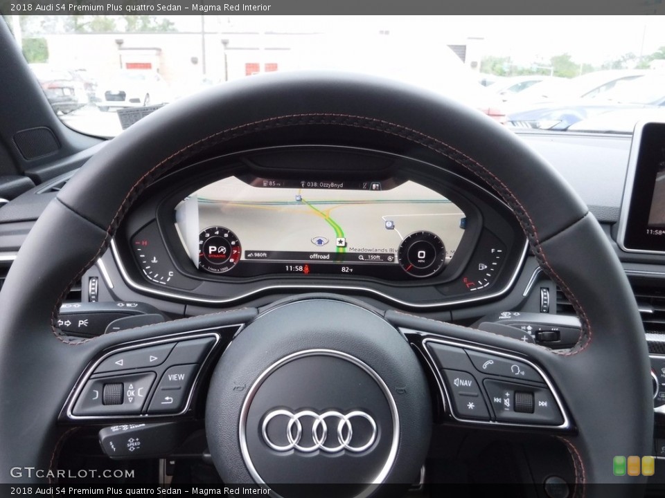 Magma Red Interior Navigation for the 2018 Audi S4 Premium Plus quattro Sedan #120581392