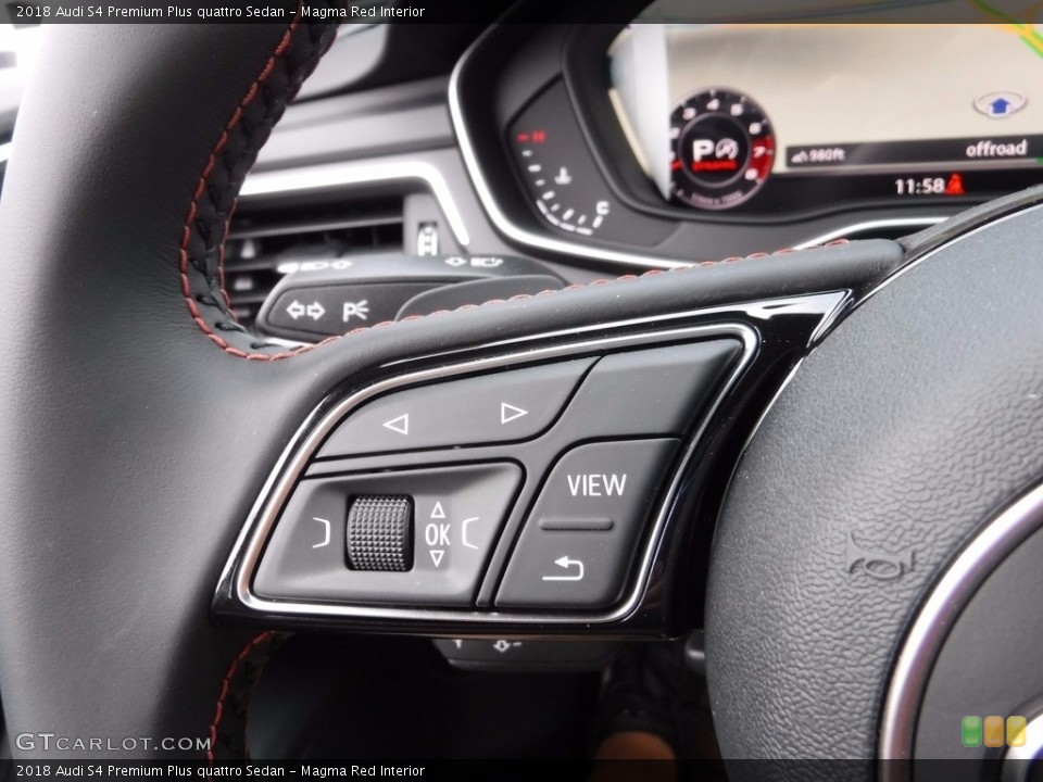 Magma Red Interior Controls for the 2018 Audi S4 Premium Plus quattro Sedan #120581410