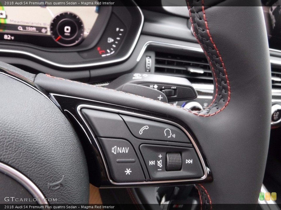 Magma Red Interior Controls for the 2018 Audi S4 Premium Plus quattro Sedan #120581431