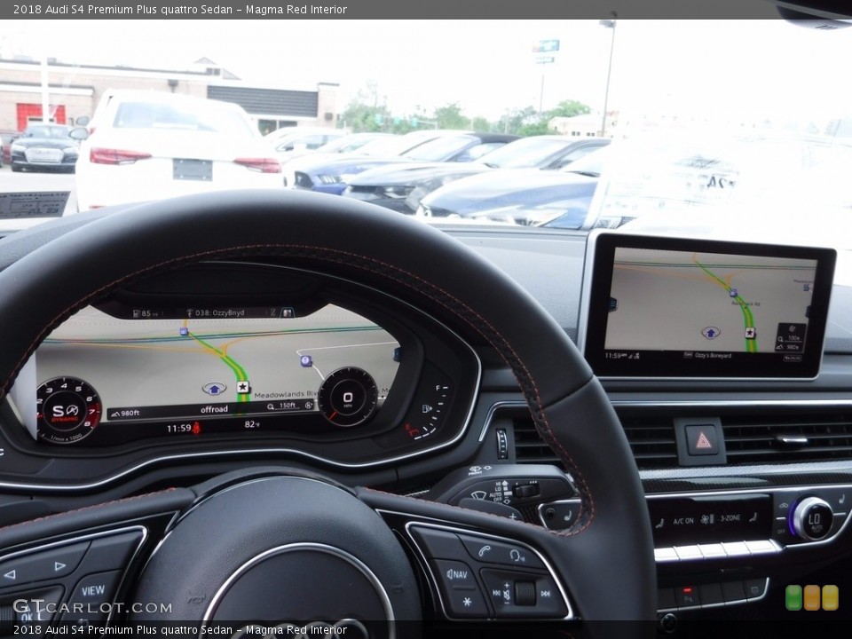 Magma Red Interior Navigation for the 2018 Audi S4 Premium Plus quattro Sedan #120581500