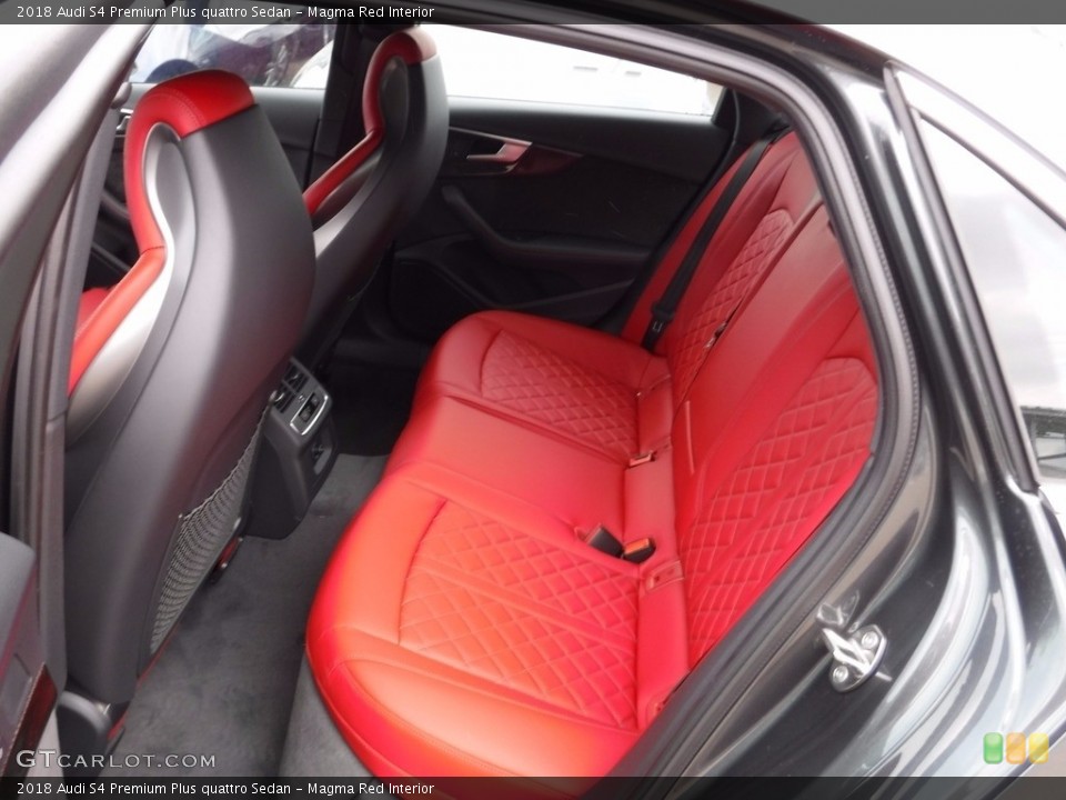 Magma Red Interior Rear Seat for the 2018 Audi S4 Premium Plus quattro Sedan #120581515