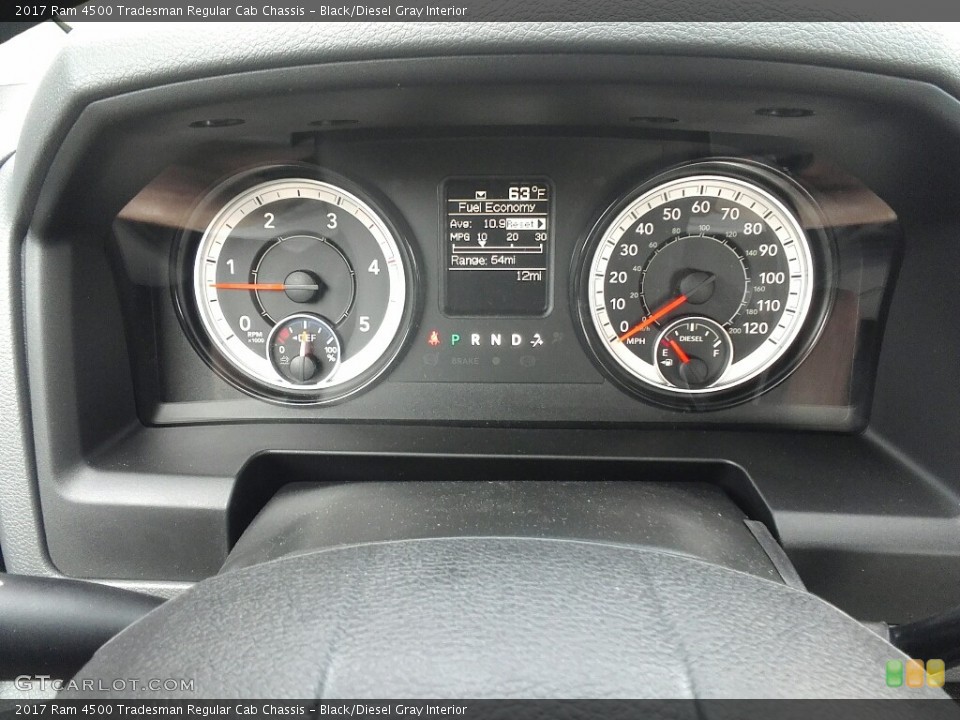 Black/Diesel Gray Interior Gauges for the 2017 Ram 4500 Tradesman Regular Cab Chassis #120618093