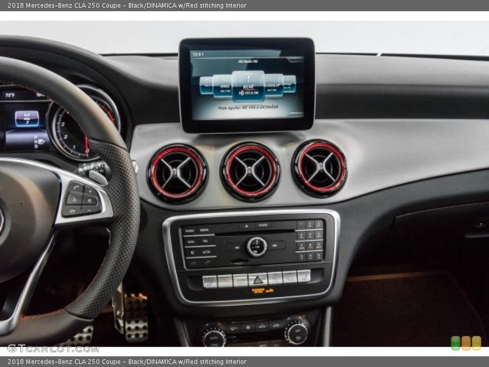 Black/DINAMICA w/Red stitching Interior Controls for the 2018 Mercedes-Benz CLA 250 Coupe #120645021