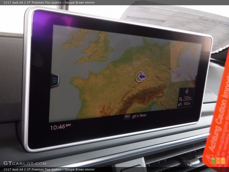 Nougat Brown Interior Navigation for the 2017 Audi A4 2.0T Premium Plus quattro #120646877