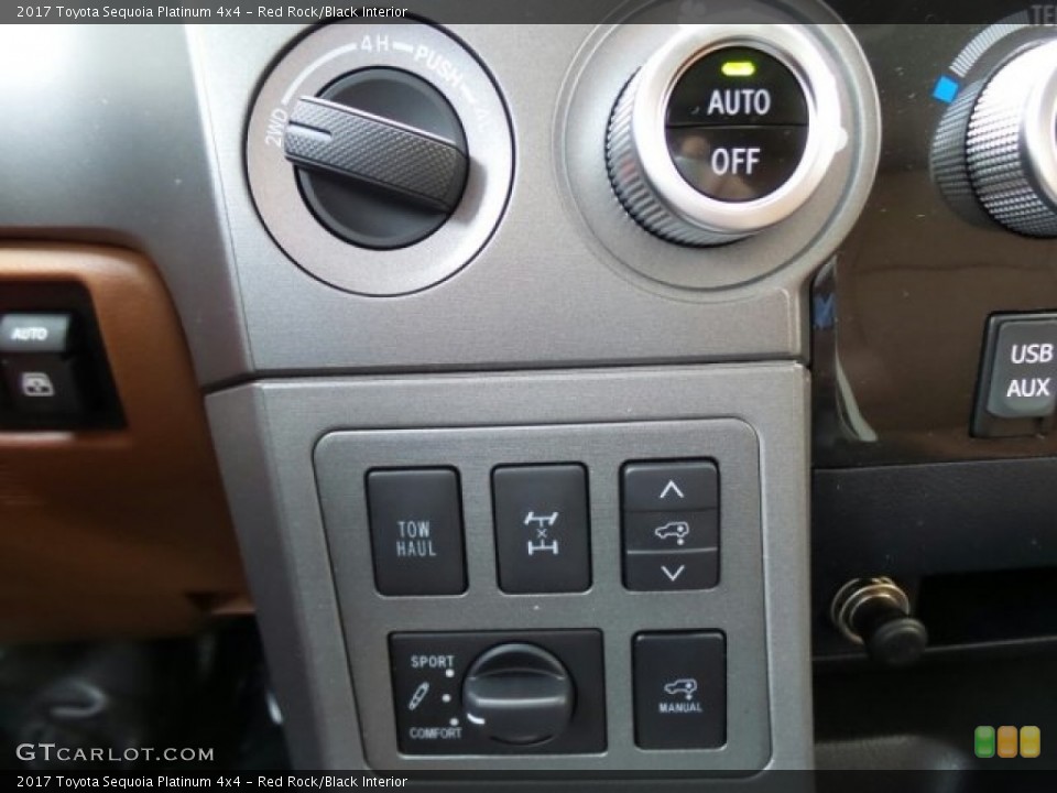 Red Rock/Black Interior Controls for the 2017 Toyota Sequoia Platinum 4x4 #120647825
