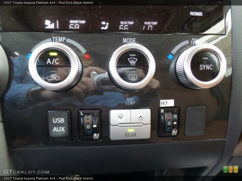 Red Rock/Black Interior Controls for the 2017 Toyota Sequoia Platinum 4x4 #120647842