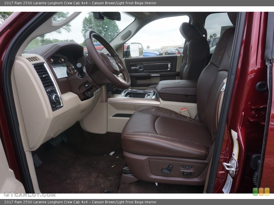 Canyon Brown/Light Frost Beige Interior Front Seat for the 2017 Ram 2500 Laramie Longhorn Crew Cab 4x4 #120655439