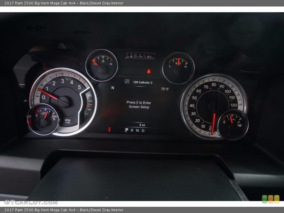 Black/Diesel Gray Interior Gauges for the 2017 Ram 2500 Big Horn Mega Cab 4x4 #120661852