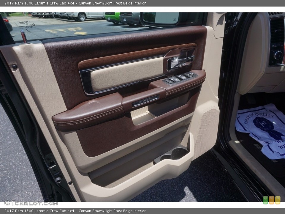 Canyon Brown/Light Frost Beige Interior Door Panel for the 2017 Ram 1500 Laramie Crew Cab 4x4 #120667171