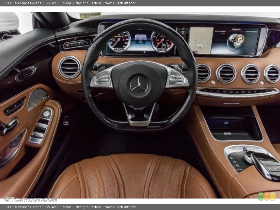 designo Saddle Brown/Black Interior Dashboard for the 2015 Mercedes-Benz S 65 AMG Coupe #120668836