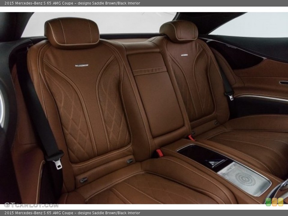 designo Saddle Brown/Black Interior Rear Seat for the 2015 Mercedes-Benz S 65 AMG Coupe #120669050