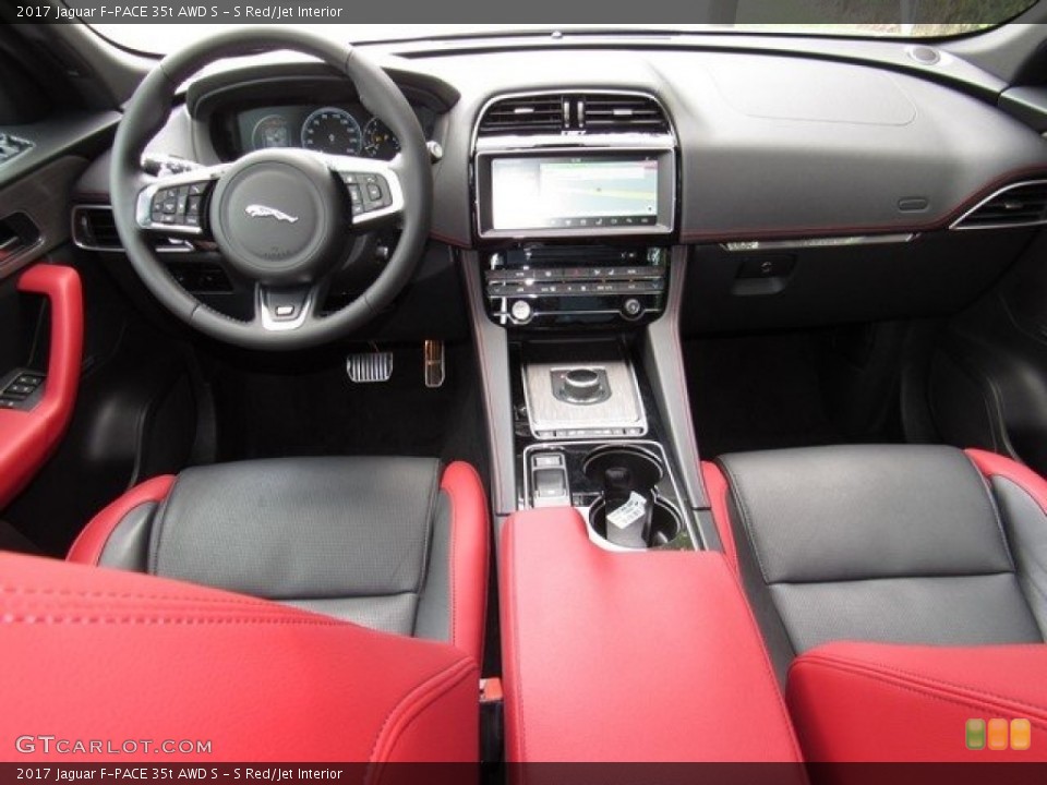 S Red/Jet Interior Dashboard for the 2017 Jaguar F-PACE 35t AWD S #120677248