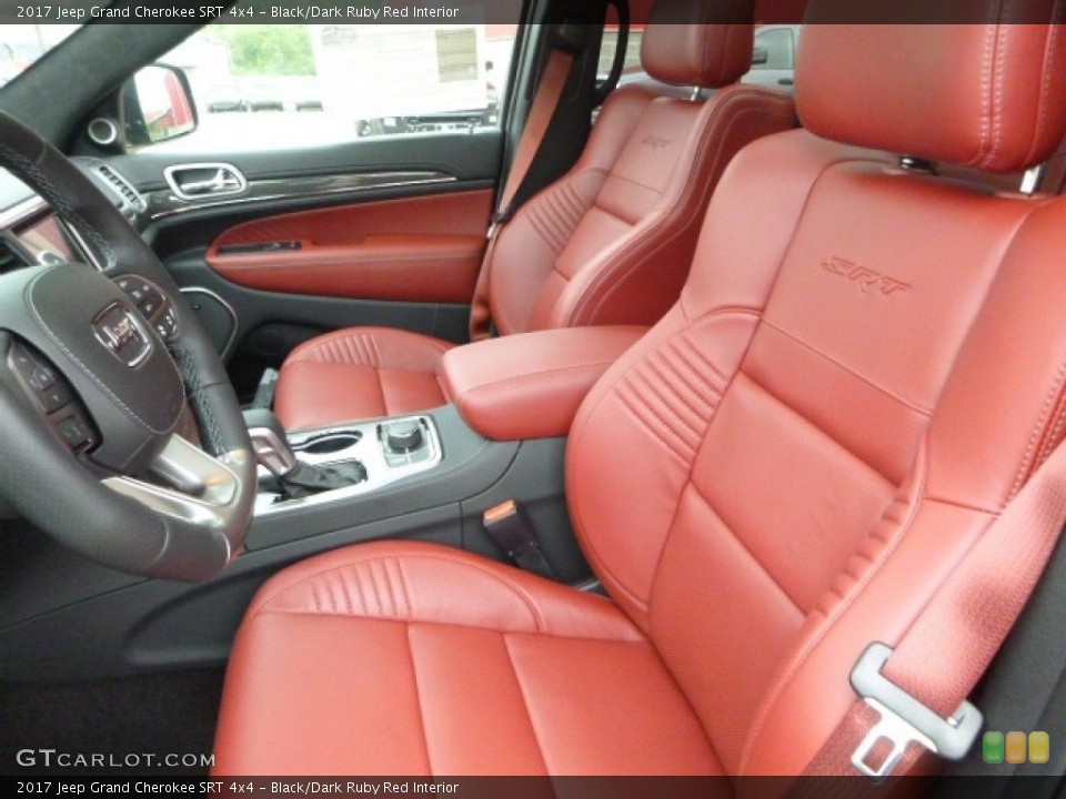 Black/Dark Ruby Red Interior Front Seat for the 2017 Jeep Grand Cherokee SRT 4x4 #120688406