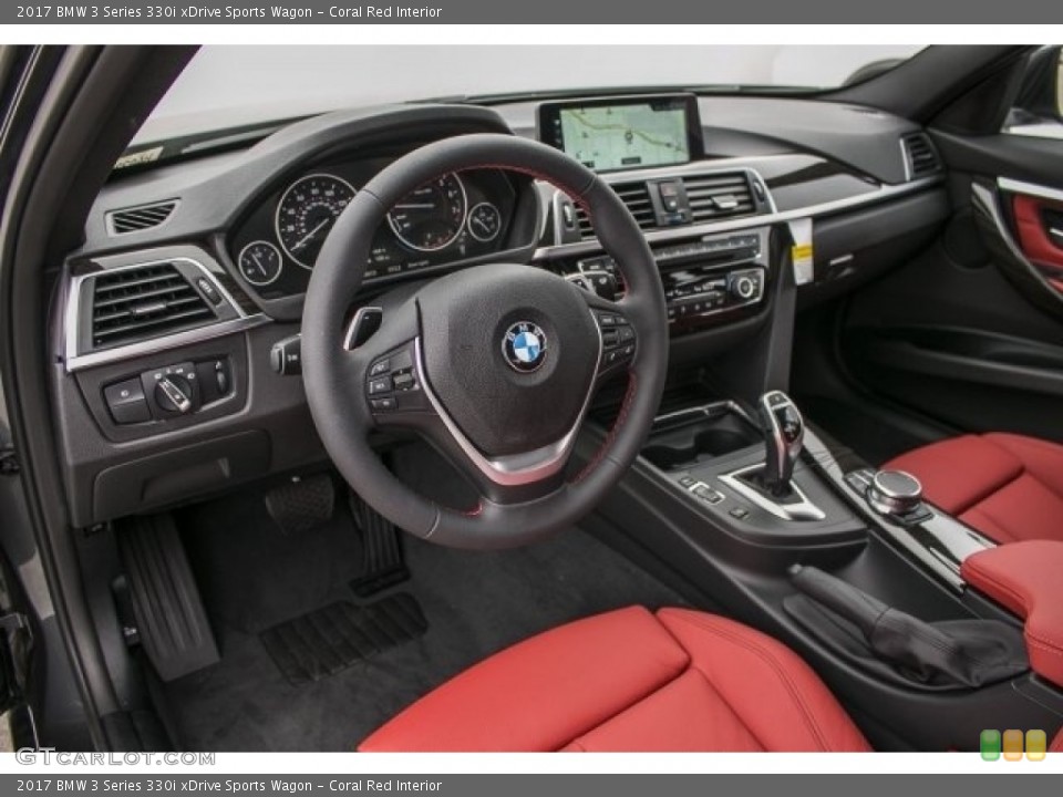 Coral Red Interior Photo for the 2017 BMW 3 Series 330i xDrive Sports Wagon #120712100