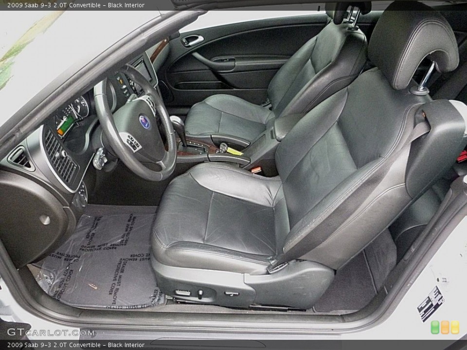 Black Interior Front Seat for the 2009 Saab 9-3 2.0T Convertible #120743795