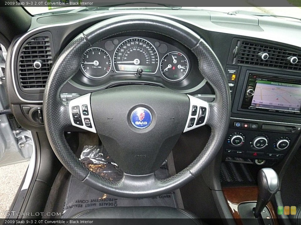 Black Interior Steering Wheel for the 2009 Saab 9-3 2.0T Convertible #120743954