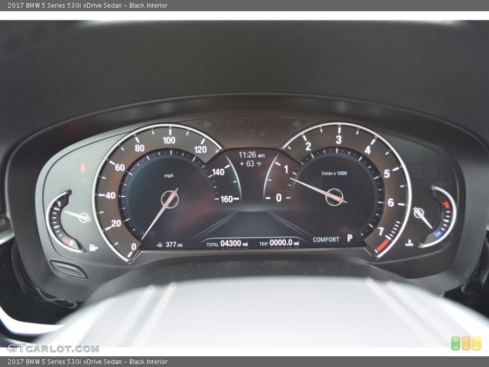 Black Interior Gauges for the 2017 BMW 5 Series 530i xDrive Sedan #120770530