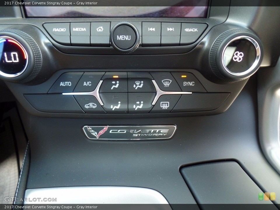 Gray Interior Controls for the 2017 Chevrolet Corvette Stingray Coupe #120796011